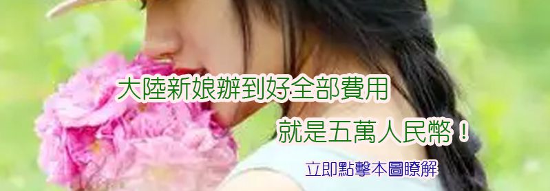 大陸新娘辦到好全部費用就是五萬人民幣! 大陸新娘辦到好全部費用就是五萬人民幣!